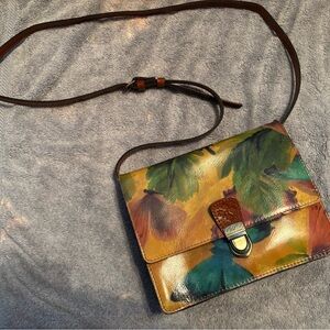 Like New Patricia Nash Laurentina  Leather Crossbody Organizer Butterfly Bag